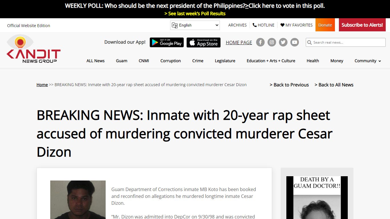 BREAKING NEWS: Inmate with 20-year rap sheet accused of murdering ...